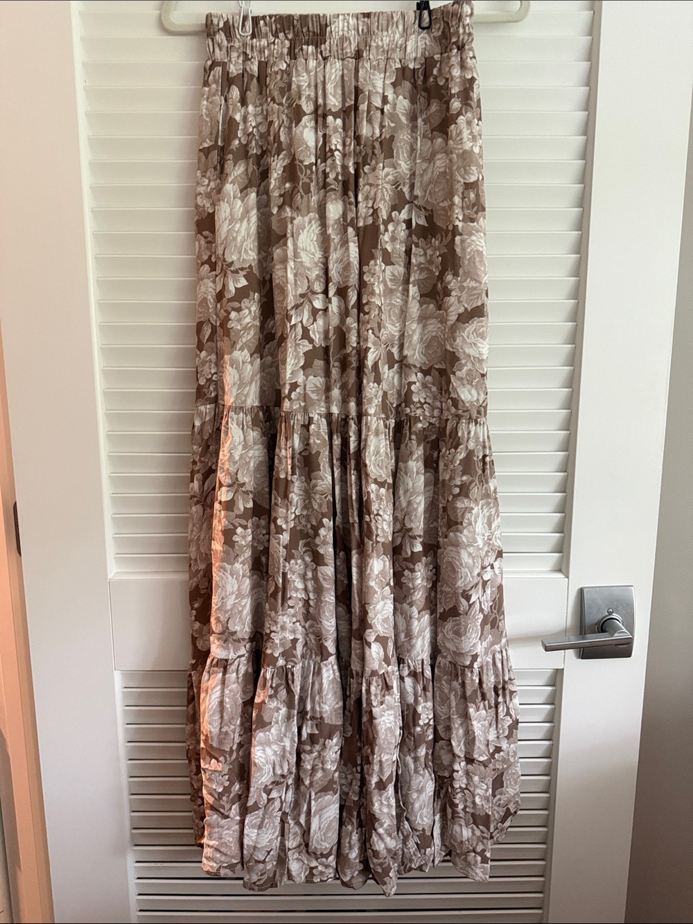 Altar'd State Brown and Cream Floral Maxi Skirt